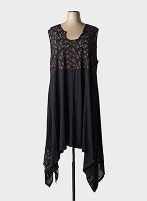 Robe longue sans manche sans manche noir EDMOND DE PARIS femme
