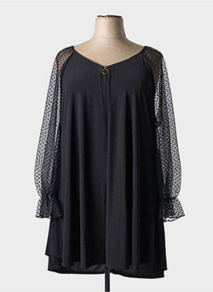 Robe courte manches longues manches longues noir 2W PARIS femme