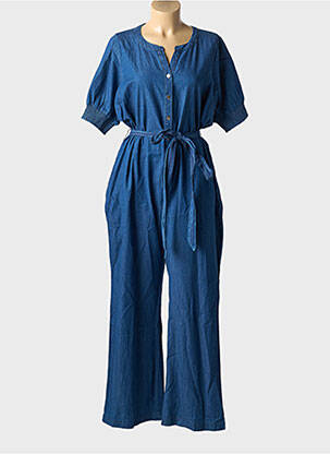 Combi-pantalon fermeture boutonnée sur le devant manches courtes bleu ZHENZI femme