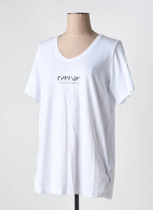 T-shirt coupe droite manches courtes blanc ZHENZI femme