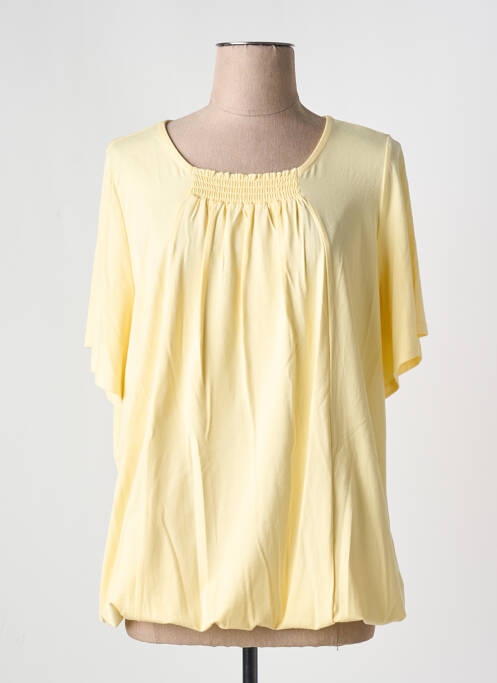 T-shirt stretch manches courtes jaune ZHENZI femme