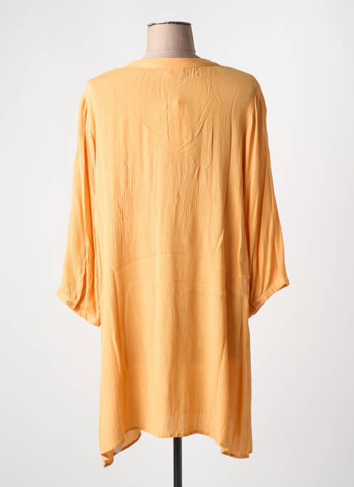 Tunique manches longues tissage crêpe orange ZHENZI femme