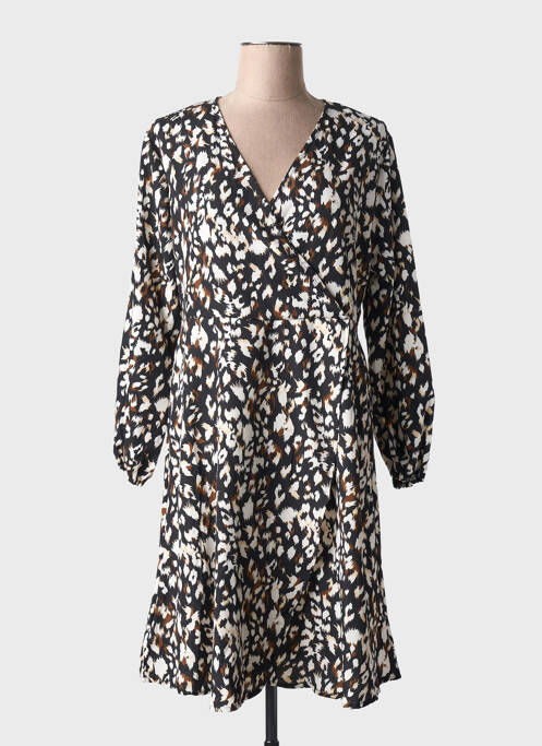 Robe mi-longue manches 3/4 manches 3/4 noir CHRISTY femme