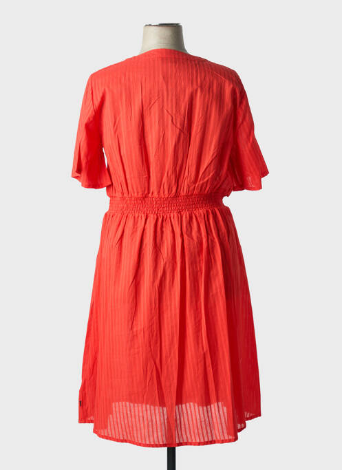 Robe mi-longue tissage crêpe manches courtes rouge ZE.ZE NORDIC femme
