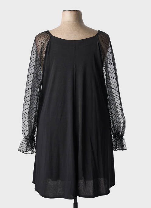 Robe courte manches longues manches longues noir 2W PARIS femme