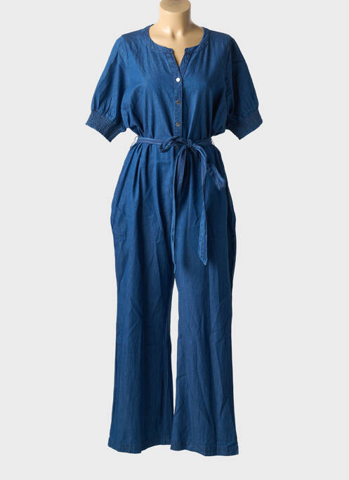 Combi-pantalon fermeture boutonnée sur le devant manches courtes bleu ZHENZI femme