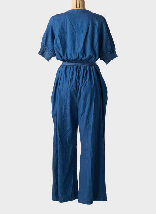 Combi-pantalon fermeture boutonnée sur le devant manches courtes bleu ZHENZI femme