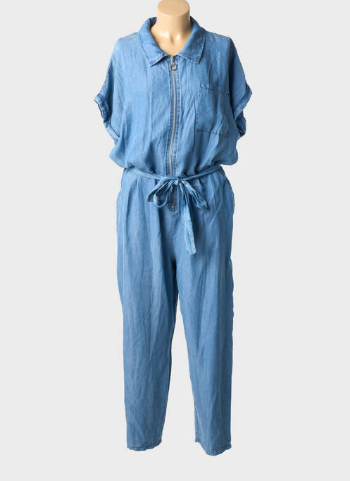 Combi-pantalon poches manches courtes bleu C'MELODIE femme