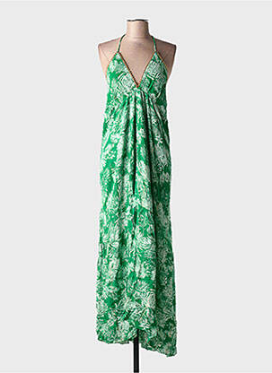 Robe longue imprimé fantaisie sans manche vert GOA femme