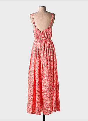 Robe longue tissage popeline sans manche rouge MOLLY BRACKEN femme