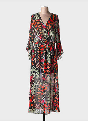 Robe longue manches longues manches longues noir MOLLY BRACKEN femme