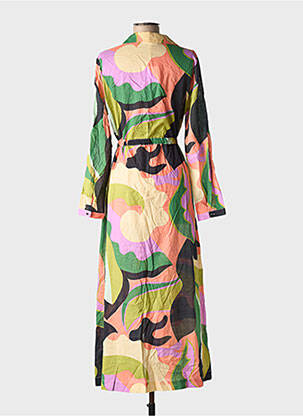 Robe longue manches longues manches longues vert GRACE & MILA femme
