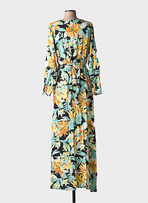 Robe longue manches longues manches longues noir C'FLO femme