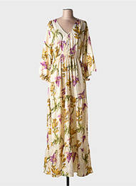Robe longue manches longues manches longues beige PURPLE QUEEN femme
