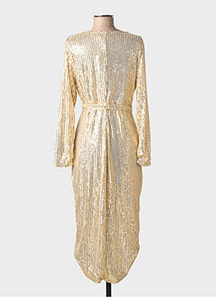 Robe mi-longue manches longues manches longues or LILIE ROSE femme