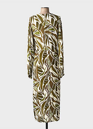 Robe mi-longue imprimé fantaisie manches longues vert TIFFOSI femme