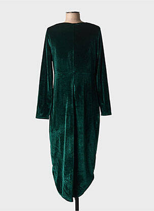 Robe mi-longue manches longues manches longues vert LILIE ROSE femme
