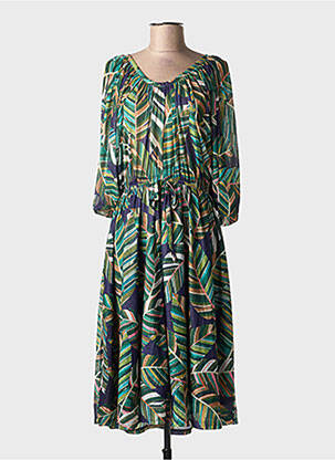 Robe longue manches longues manches longues vert MOLLY BRACKEN femme