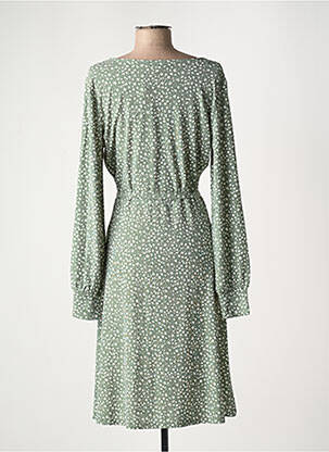Robe mi-longue imprimé fantaisie manches longues vert VILA femme