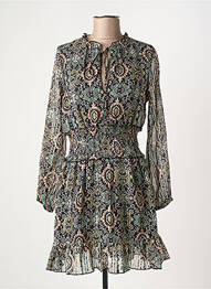 Robe mi-longue imprimé fantaisie manches longues noir MOLLY BRACKEN femme