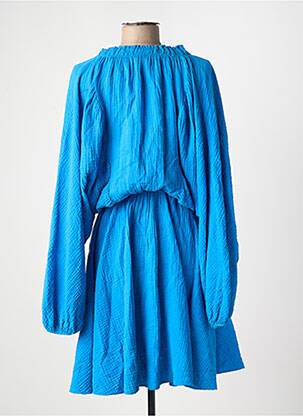 Robe mi-longue manches longues manches longues bleu L'ESSENTIEL femme