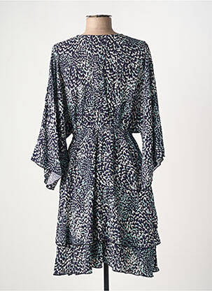 Robe mi-longue imprimé fantaisie manches longues bleu MOLLY BRACKEN femme