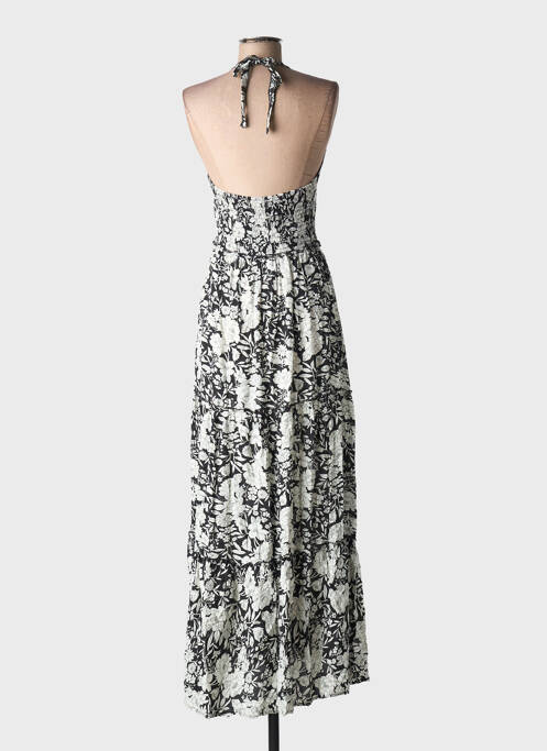 Robe longue imprimé fleurs sans manche noir C'FLO femme