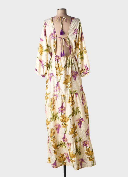 Robe longue manches longues manches longues beige PURPLE QUEEN femme