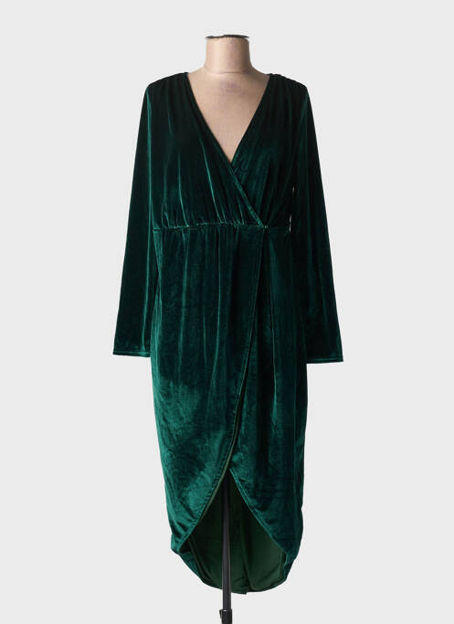 Robe mi-longue vert LILIE ROSE femme
