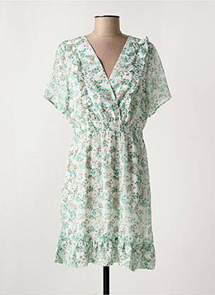 Robe courte manches courtes manches courtes vert MOD.STYLE femme