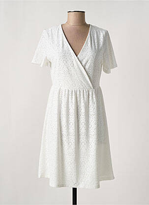 Robe courte manches courtes manches courtes blanc PIECES femme