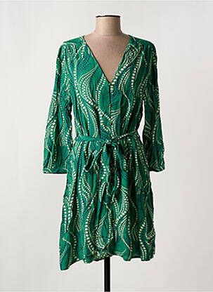Robe courte manches longues manches longues vert LA PETITE ETOILE femme