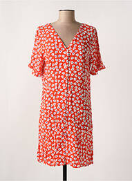 Robe courte manches courtes manches courtes rouge PIECES femme