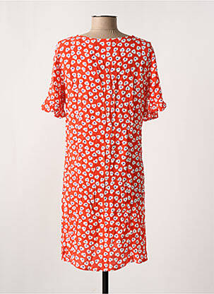 Robe courte coupe fluide manches courtes rouge PIECES femme