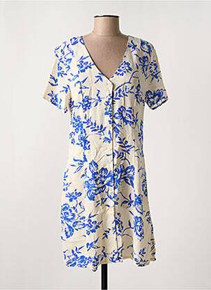 Robe courte manches courtes manches courtes bleu JACQUELINE DE YONG femme