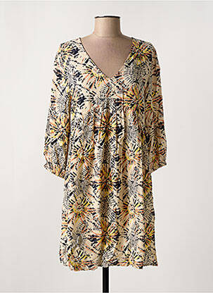Robe courte manches 3/4 manches 3/4 beige JACQUELINE DE YONG femme