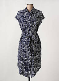 Robe mi-longue manches courtes manches courtes bleu PIECES femme