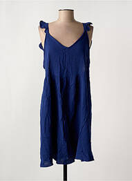 Robe mi-longue tissage crêpe fines bretelles bleu MOLLY BRACKEN femme