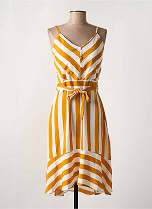 Robe mi-longue jaune ELENA Z pour femme