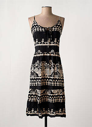 Robe mi-longue noir C'FLO femme