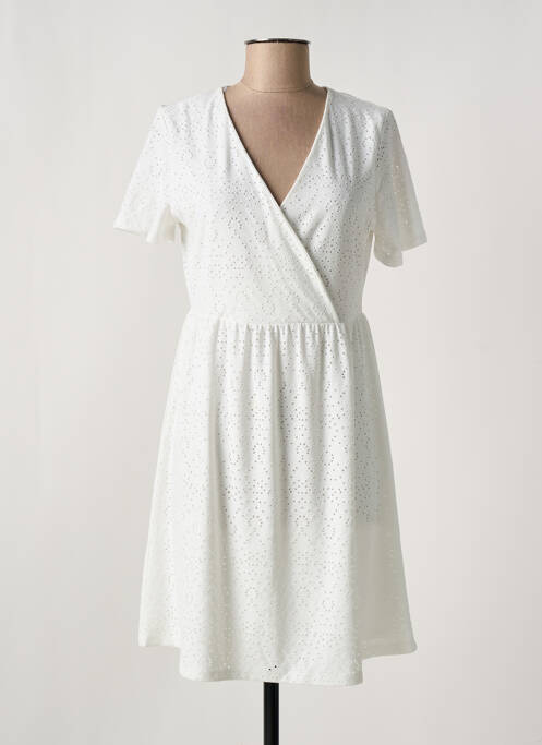Robe courte blanc PIECES pour femme