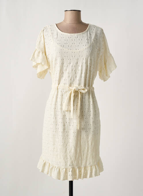 Robe mi-longue beige PIECES pour femme