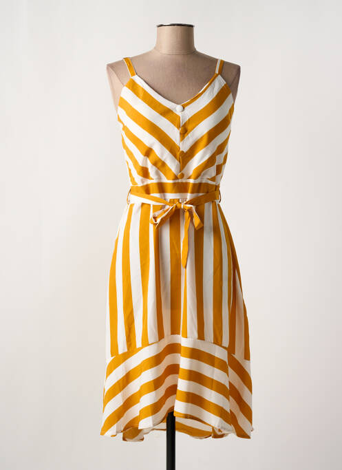 Robe mi-longue jaune ELENA Z pour femme