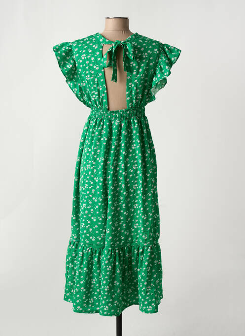 Robe mi-longue vert ELENA Z pour femme