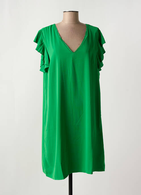Robe mi-longue vert NOUGAT pour femme