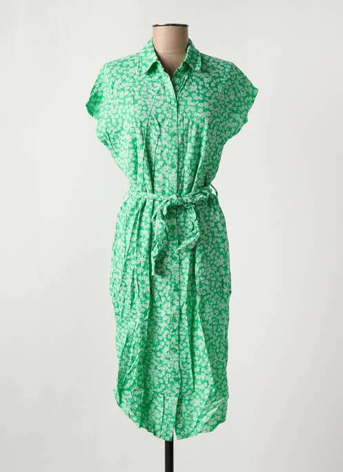 Robe mi-longue vert PIECES pour femme