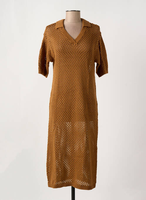 Robe pull marron PIECES pour femme