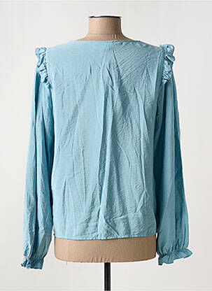 Chemisier tissage crêpe manches longues bleu VILA femme
