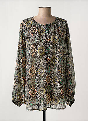 Tunique manches longues tissage crêpe noir MOLLY BRACKEN femme
