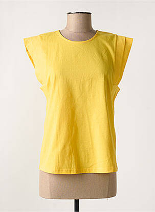 T-shirt stretch manches courtes jaune VILA femme